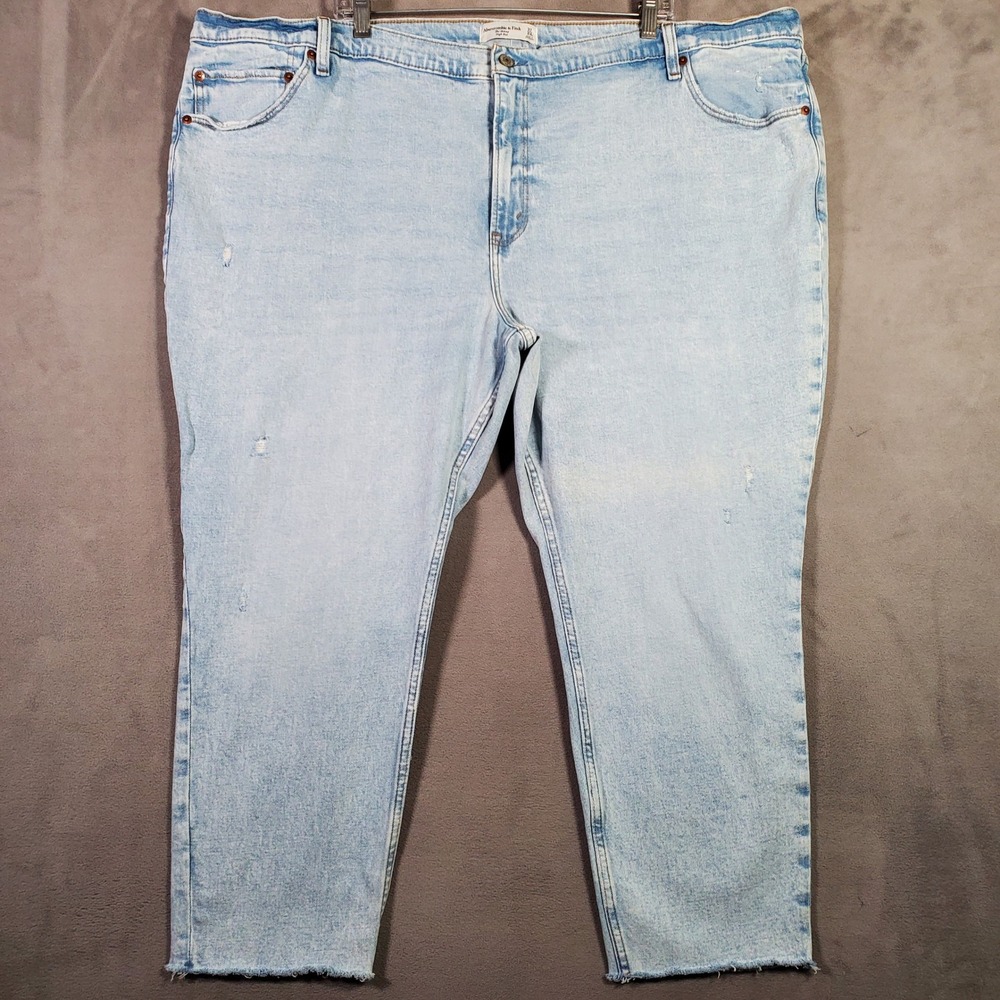 Abercrombie & Fitch Skinny Jeans Women 24S Light Blue Raw Hem High Rise Casual